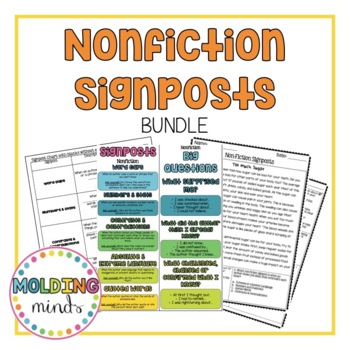 Preview of Notice and Note Nonfiction Signpost Bundle: Interactive journal, bookmark & quiz