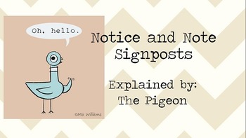 Preview of Notice and Note Signposts Explained by The Pigeon