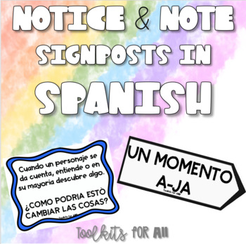 Preview of Notice and Note Signposts in Spanish