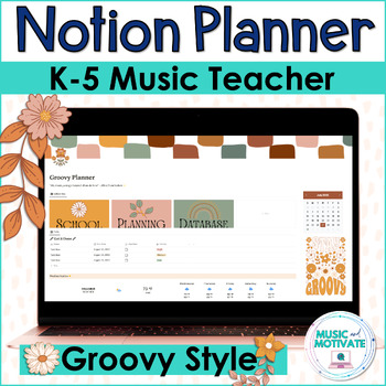 Preview of Notion Music Teacher Planner - Groovy 