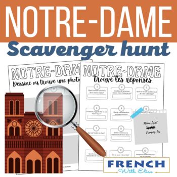 Preview of Notre-Dame de Paris Scavenger Hunt Activity - French Culture - Webquest