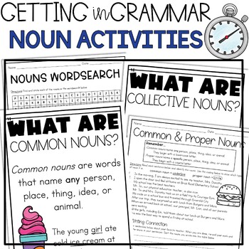 Preview of Noun Activities Common Proper Collective FREE