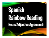 Spanish Noun Adjective Agreement Rainbow Reading