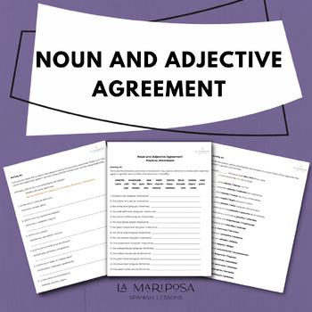 Preview of Noun-Adjective Agreement in Spanish Worksheet
