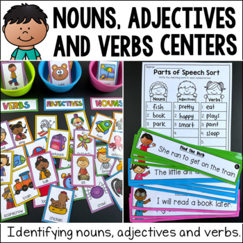 Preview of Noun, Adjective and Verb Centers - Parts of Speech