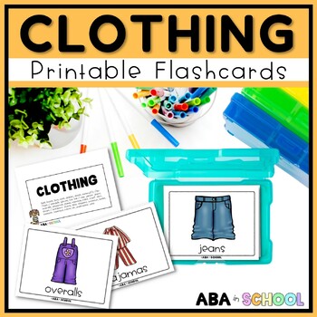 Noun Flashcards CLOTHING printable tacting cards for ABA and speech therapy