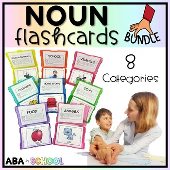 Preview of Nouns Flashcards - Special Education ABA ELL speech therapy BUNDLE 40% off