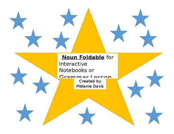 Preview of Noun Foldable for Interactive Notebooks and/or  Grammar Lesson