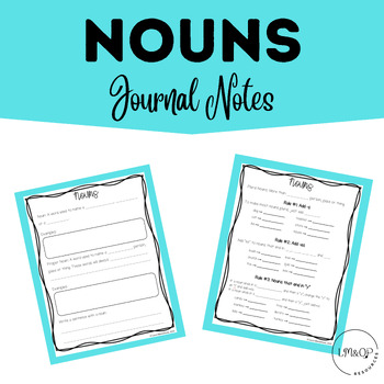 Preview of Noun Journal Notes