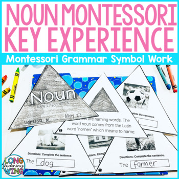 Preview of Noun Key Experience Montessori Grammar Symbol Extension I Cut and Color Activity