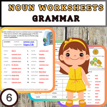 Preview of Noun Navigators: Comprehensive Grammar Worksheets for Noun Mastery!