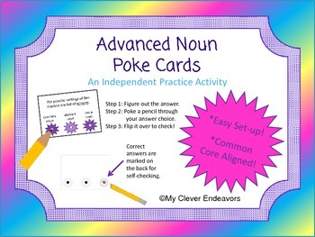 Preview of Noun Poke Cards (Advanced level)
