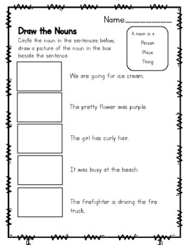 Preview of Noun Practice- Draw a Noun Freebie!