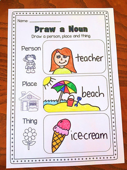 nouns printable worksheet pack kindergarten first second grade