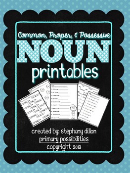 Preview of Noun Printables {Homework, Seat Work, and More!}