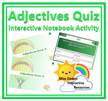 Preview of Interactive Adjectives Quiz Activity for IWB FREEBIE