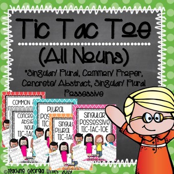 Preview of Distance Learning: Noun Tic-Tac-Toe Game BUNDLE Resource