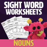 Noun Sight Word Worksheets - Nimalz Kidz