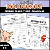 Noun Sort: Person, Place, Thing or Animal