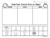 Nouns Sort - Person Place or Thing? 3 Leveled Worksheets