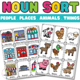 Noun Sort cards and worksheets | Person, Animal, Place and Thing