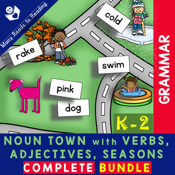 Preview of Noun Town - Verb Burg - Adjectives - Seasons PAPER BUNDLE