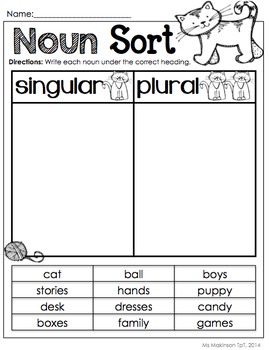 32 plural nouns worksheet 1st grade free worksheet