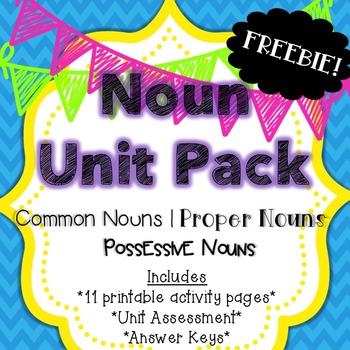 Preview of Noun Unit Pack Freebie {Common Nouns, Proper Nouns & Possessive Nouns}