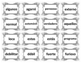 Preview of Noun-Verb-Adjective Flashcards - SPANISH