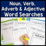 Noun, Verb & Adjective Word Search Activity: 6 Parts of Sp