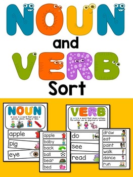 Nouns and Verbs by Rock Paper Scissors | Teachers Pay Teachers