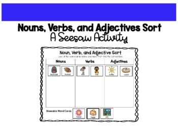 Preview of Noun, Verb, and Adjective Sort