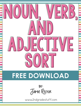 Preview of Noun, Verb, and Adjective Sort FREEBIE