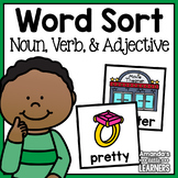Noun Verb and Adjective Sorting Cards - Grammar Sort