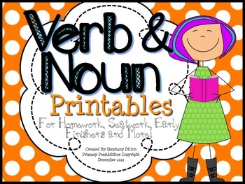 Preview of Noun and Verb Printables {Homework, Seat Work, and More!}