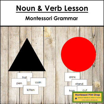 Preview of Noun & Verb Lesson - Montessori Grammar