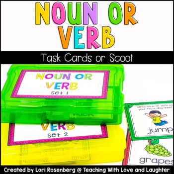 Preview of Noun or Verb Task Cards or Scoot