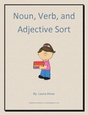 Noun, verb, and adjective leveled cut and paste sorting activity