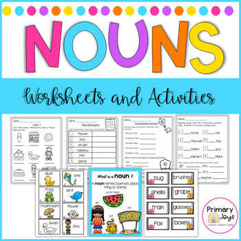 types of nouns activities and worksheets by primary joys tpt