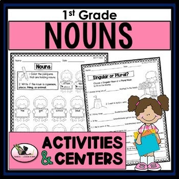 Preview of Nouns Worksheets and Station Centers - 1st Grade
