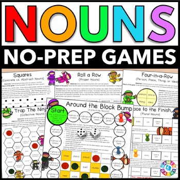 Preview of Nouns Worksheet Games Possessive, Singular & Irregular Plural, Common & Proper