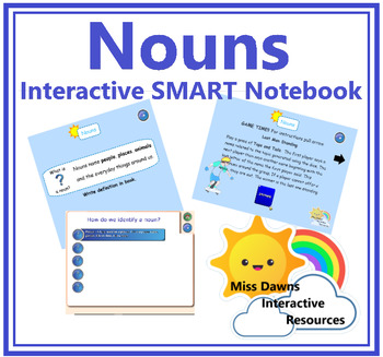 Preview of Interactive Nouns Introduction Activity for IWB FREEBIE