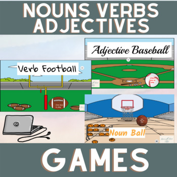 Preview of Nouns Adjectives Verbs Games