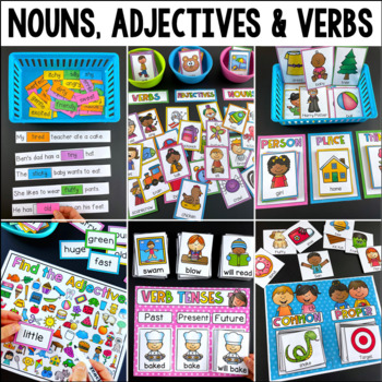 Preview of Nouns, Adjectives and Verbs Centers - THE BIG BUNDLE