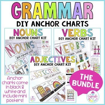 Preview of Nouns, Adjectives, and Verbs DIY Grammar Anchor Charts