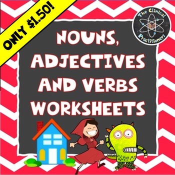Preview of Nouns, Adjectives and Verbs Distance Learning Worksheets