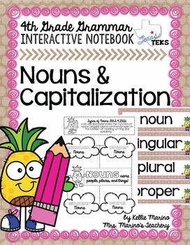 Preview of Nouns & Capitalization Grammar Interactive Notebook *FREEBIE*