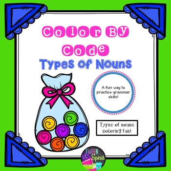 Preview of Nouns Review and Grammar Practice Color By Code! {Elementary}