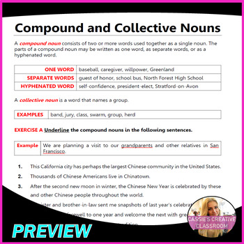 nouns common proper abstract collective 9th 10th grade english worksheets