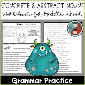 Preview of Nouns: Concrete & Abstract Worksheets